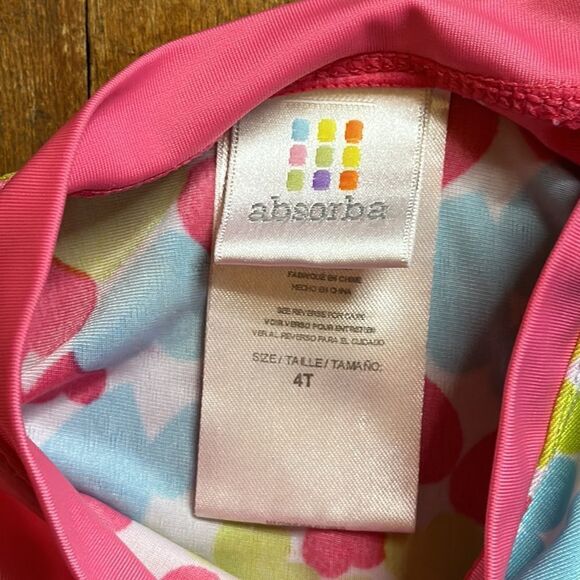 Absorba rashguard size 4T Multi Color Hearts Swim Top summer vacation - Picture 3 of 4